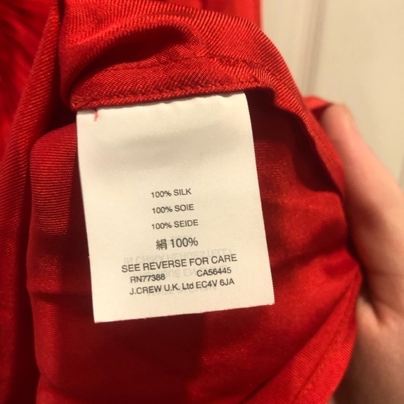 J crew accordion silk red tank - Picture 3 of 4